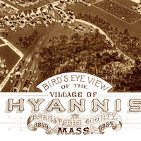 Hyannis, MA in 1884 - Bird's Eye View Map, Aerial, Panorama, Vintage, Antique, Reproduction, Giclée, Framable, Fine Art - Thumbnail 2