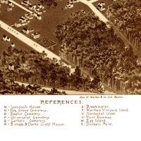Hyannis, MA in 1884 - Bird's Eye View Map, Aerial, Panorama, Vintage, Antique, Reproduction, Giclée, Framable, Fine Art - Thumbnail 4