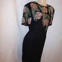 Vintage Lawrence Kozar Sequins Dress, S-M - Thumbnail 1