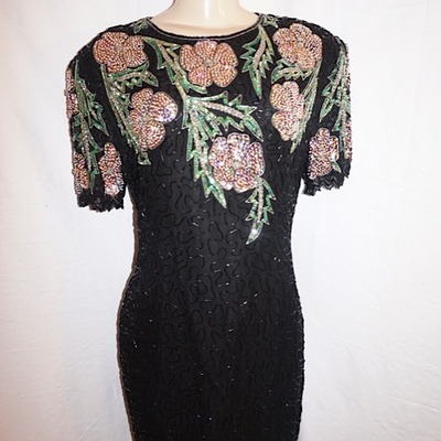 Vintage lawrence kozar sequins dress, s-m