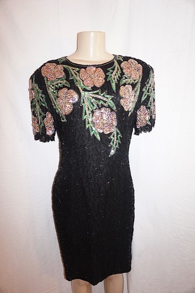 Vintage lawrence kozar sequins dress, s-m