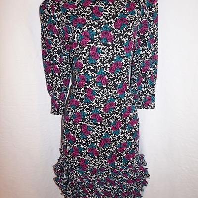 Vintage lz roberts floral dress, size l