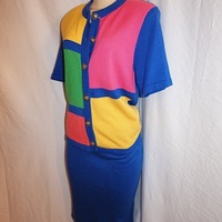 Vintage 2-Piece AMI Krits Blue Top/Skirt Set, XL - Thumbnail 2