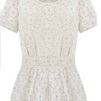 Lace Short Sleeve Jumpsuit - Thumbnail 1