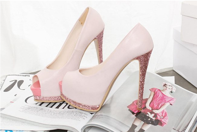 Glitter Platform Pumps