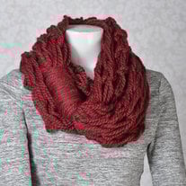 Arm Knit Scarf - Burgundy