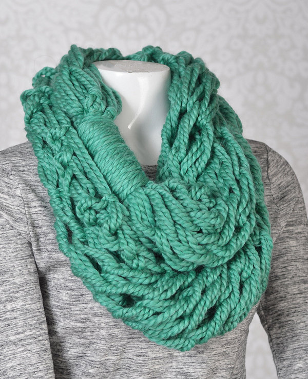 Arm Knit Scarf - Light Teal