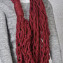 Arm Knit Scarf - Burgundy-2