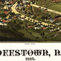 Goffstown, NH in 1887 - Bird's Eye View Map, Aerial, Panorama, Vintage, Antique, Reproduction, Giclée, Framable, Fine Art - Thumbnail 1