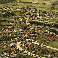 Goffstown, NH in 1887 - Bird's Eye View Map, Aerial, Panorama, Vintage, Antique, Reproduction, Giclée, Framable, Fine Art - Thumbnail 4