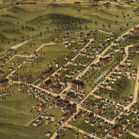 Farmington, NH in 1877 - Bird's Eye View Map, Aerial, Panorama, Vintage, Antique, Reproduction, Giclée, Framable, Fine Art - Thumbnail 3