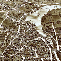 Exeter, NH in 1896 - Bird's Eye View Map, Aerial, Panorama, Vintage, Antique, Reproduction, Giclée, Framable, Fine Art - Thumbnail 4