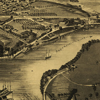 Exeter, NH in 1884 - Bird's Eye View Map, Aerial, Panorama, Vintage, Antique, Reproduction, Giclée, Framable, Fine Art - Thumbnail 2