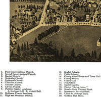 Exeter, NH in 1884 - Bird's Eye View Map, Aerial, Panorama, Vintage, Antique, Reproduction, Giclée, Framable, Fine Art - Thumbnail 4
