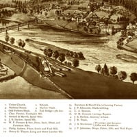 Dixfield, Maine in 1896 - Bird's Eye View Map, Aerial, Panorama, Vintage, Antique, Reproduction, Giclée, Framable, Fine Art - Thumbnail 3