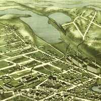 Clinton, MA in 1876 - Bird's Eye View Map, Aerial Map, Panorama Map, Vintage Map, Antique Map, Reproduction, Giclée, Framable Map, Fine Art - Thumbnail 4