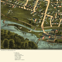 Chicopee, MA in 1878 - Bird's Eye View Map, Aerial Map, Panorama Map, Vintage Map, Antique Map, Reproduction, Giclée, Framable Map, Fine Art - Thumbnail 2