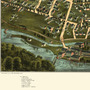 Chicopee, MA in 1878 - Bird's Eye View Map, Aerial Map, Panorama Map, Vintage Map, Antique Map, Reproduction, Giclée, Framable Map, Fine Art-2