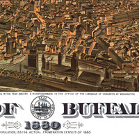 Buffalo, NY in 1880 - Bird's Eye View Map, Aerial map, Panorama, Vintage map, Antique map, Giclée, Framable map, Fine Art map, Wall Art - Thumbnail 1