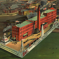 View of Boston, MA in 1902 - Beach & Clarridge Co., Makers of Soda Water Flavors - Bird's Eye, Panorama, Vintage, Antique, Reproduction Art - Thumbnail 1