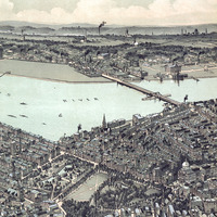 Boston, MA in 1899 - Bird's Eye View Map, Aerial, Panorama, Vintage, Antique, Reproduction, Giclée, Framable, Fine Art - Thumbnail 3