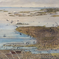 Boston, MA in 1870 - Bird's Eye View Map, Aerial, Panorama, Vintage, Antique, Reproduction, Giclée, Framable, Fine Art - Thumbnail 4