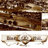 Blue Hill, Maine in 1896 - Bird's Eye View Map, Aerial, Panorama, Vintage, Antique, Reproduction, Giclée, Framable, Fine Art - Thumbnail 1