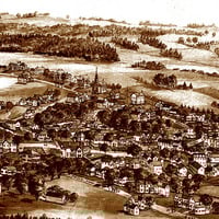 Blue Hill, Maine in 1896 - Bird's Eye View Map, Aerial, Panorama, Vintage, Antique, Reproduction, Giclée, Framable, Fine Art - Thumbnail 4