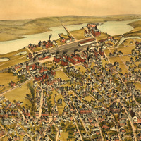 Beverly, MA in 1886 - Bird's Eye View Map, Aerial Map, Panorama Map, Vintage Map, Antique Map, Reproduction, Giclée, Framable Map, Fine Art - Thumbnail 2