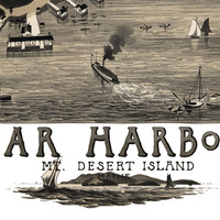 Bar Harbor, Maine in 1886 - Bird's Eye View Map, Aerial, Panorama, Vintage, Antique, Reproduction, Giclée, Framable, Fine Art - Thumbnail 1