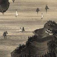 Bar Harbor, Maine in 1886 - Bird's Eye View Map, Aerial, Panorama, Vintage, Antique, Reproduction, Giclée, Framable, Fine Art - Thumbnail 4