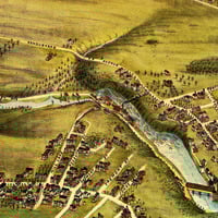 Bangor, Maine in 1875 - Bird's Eye View Map, Aerial, Panorama, Vintage, Antique, Reproduction, Giclée, Framable, Fine Art - Thumbnail 3