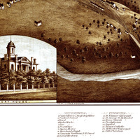 St. Thomas, Ontario, Canada in 1875 - Bird's Eye View, Aerial, Panorama, Vintage, Antique, Reproduction, Giclée, Framable, Fine Art, home, wall art - Thumbnail 2