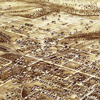 St. Thomas, Ontario, Canada in 1875 - Bird's Eye View, Aerial, Panorama, Vintage, Antique, Reproduction, Giclée, Framable, Fine Art, home, wall art - Thumbnail 4