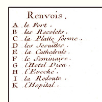 Quebec City, Quebec, Canada in 1755 - Bird's Eye View, Aerial, Panorama, Vintage, Antique, Reproduction, Giclée, Framable, Fine Art, Wall Art - Thumbnail 3