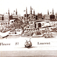 Quebec City, Quebec, Canada in 1755 - Bird's Eye View, Aerial, Panorama, Vintage, Antique, Reproduction, Giclée, Framable, Fine Art, Wall Art - Thumbnail 2