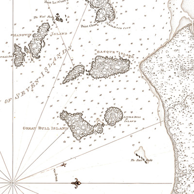 Bay of seven islands, canada in 1778 - vintage map, antique map, reproduction, framable map, fine art, wall map, st. lawrence, navigation
