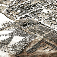 Collingwood, Ontario, Canada in 1875 - Bird's Eye View, Aerial, Panorama, Vintage, Antique, Reproduction, Giclée, Framable, Fine Art, home, wall art - Thumbnail 3