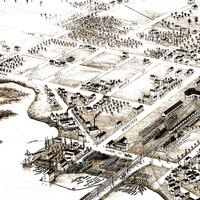 Collingwood, Ontario, Canada in 1875 - Bird's Eye View, Aerial, Panorama, Vintage, Antique, Reproduction, Giclée, Framable, Fine Art, home, wall art - Thumbnail 4