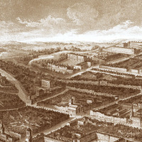 Oxford, England: The City and the University in 1850 - Bird's Eye, Panorama, Vintage, Antique, Reproduction, Framable, Fine Art, wall art - Thumbnail 1