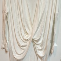 Off White Twisted Hi-Lo Top - Thumbnail 1