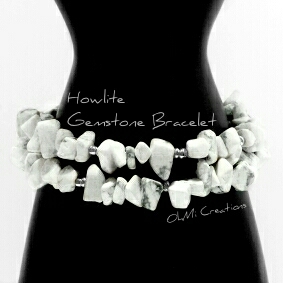 White Howlite Gemstone Wrap Bracelet