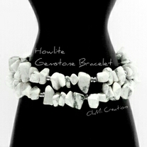 White Howlite Gemstone Wrap Bracelet
