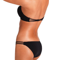 String Straps Black Push Up Bikini - Thumbnail 2