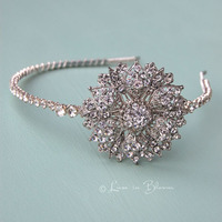 Wedding Headband Vintage Inspired - Style # RH405 By Luxe in Bloom   - Thumbnail 2