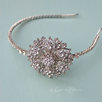 Wedding Headband Vintage Inspired - Style # RH405 By Luxe in Bloom   - Thumbnail 3