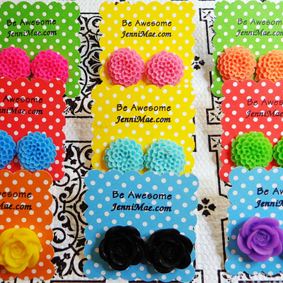 Large flower earrings