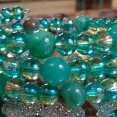 Turquoise glass wrap bracelet