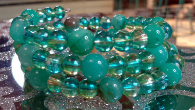 Turquoise Glass Wrap Bracelet