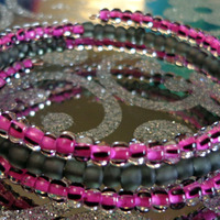 Pink and Black Wrap Bracelet - Thumbnail 2